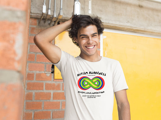 Autism Awareness Rainbow infinity cross autism Tshirt White