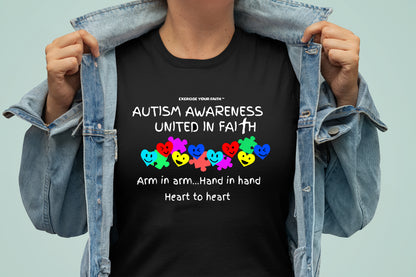 Autism Awareness Heart to Heart Black