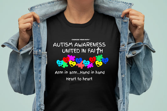Autism Awareness Heart to Heart Black