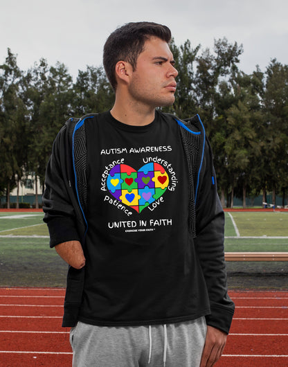 Autism Awareness Puzzle Heart Black