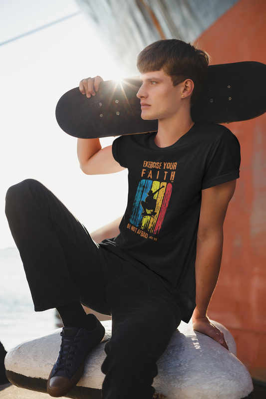 Exercise Your Faith™ Black Skateboarder