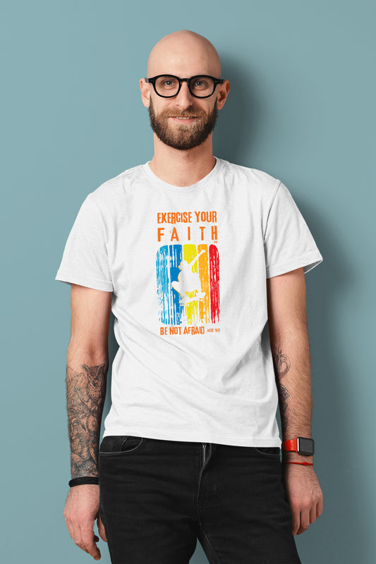 Exercise Your Faith™ White Skateboarder