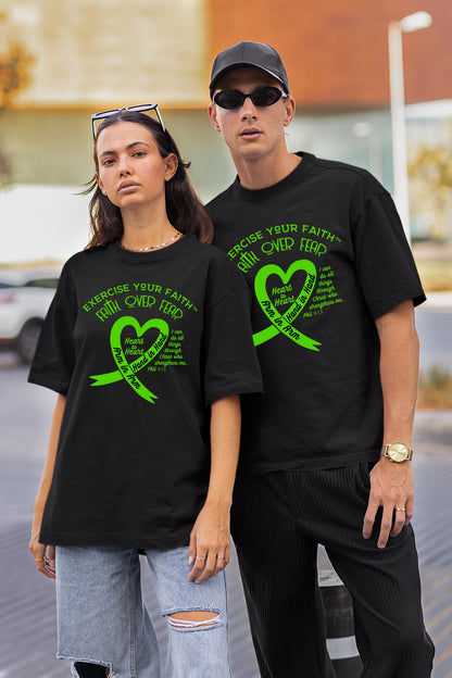 Exercise Your Faith Gallbladder Cancer Ribbon Heart Black