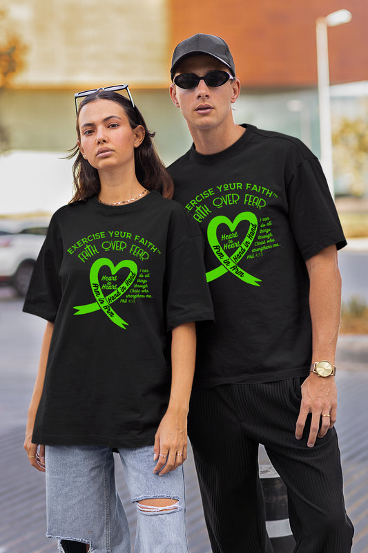 Exercise Your Faith Gallbladder Cancer Ribbon Heart Black