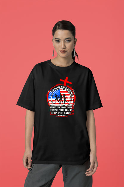 Exercise your Faith -  Super Runners Cross Flag Black