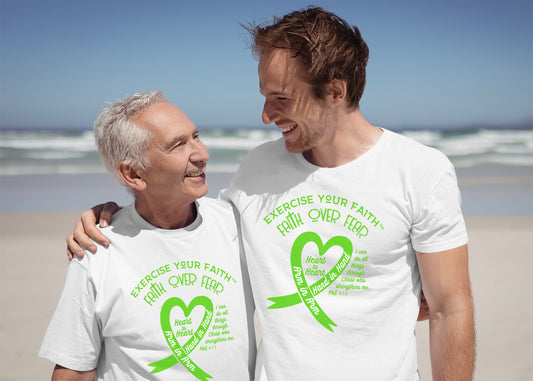 Exercise Your Faith Gallbladder Cancer Ribbon Heart White