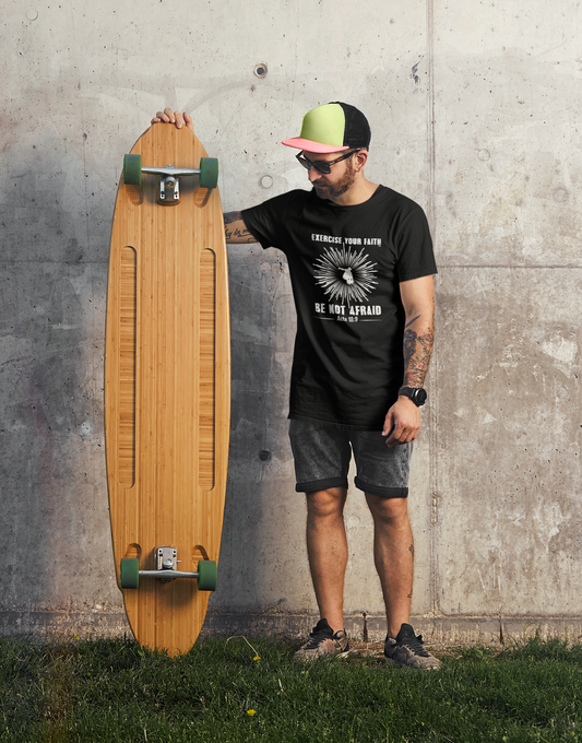 Exercise your Faith - Skateboarder Shine White