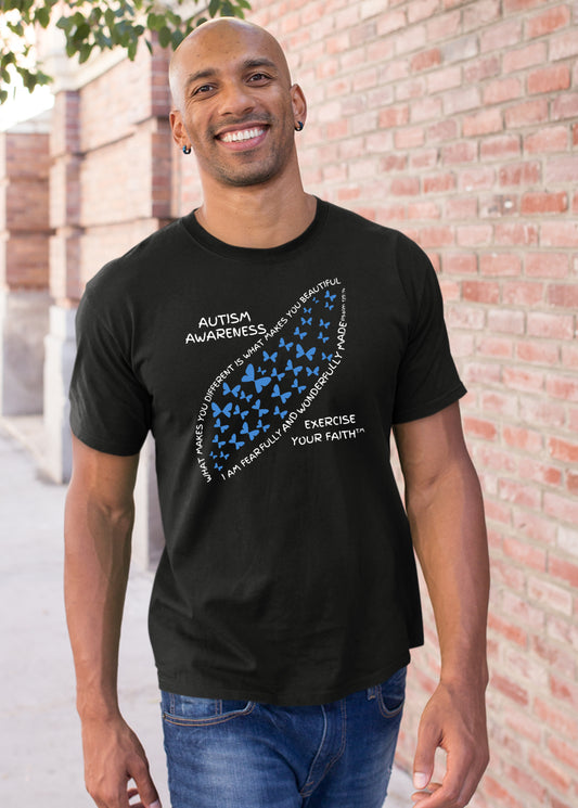 Autism Awareness Butterfly Kaleidoscope Blue