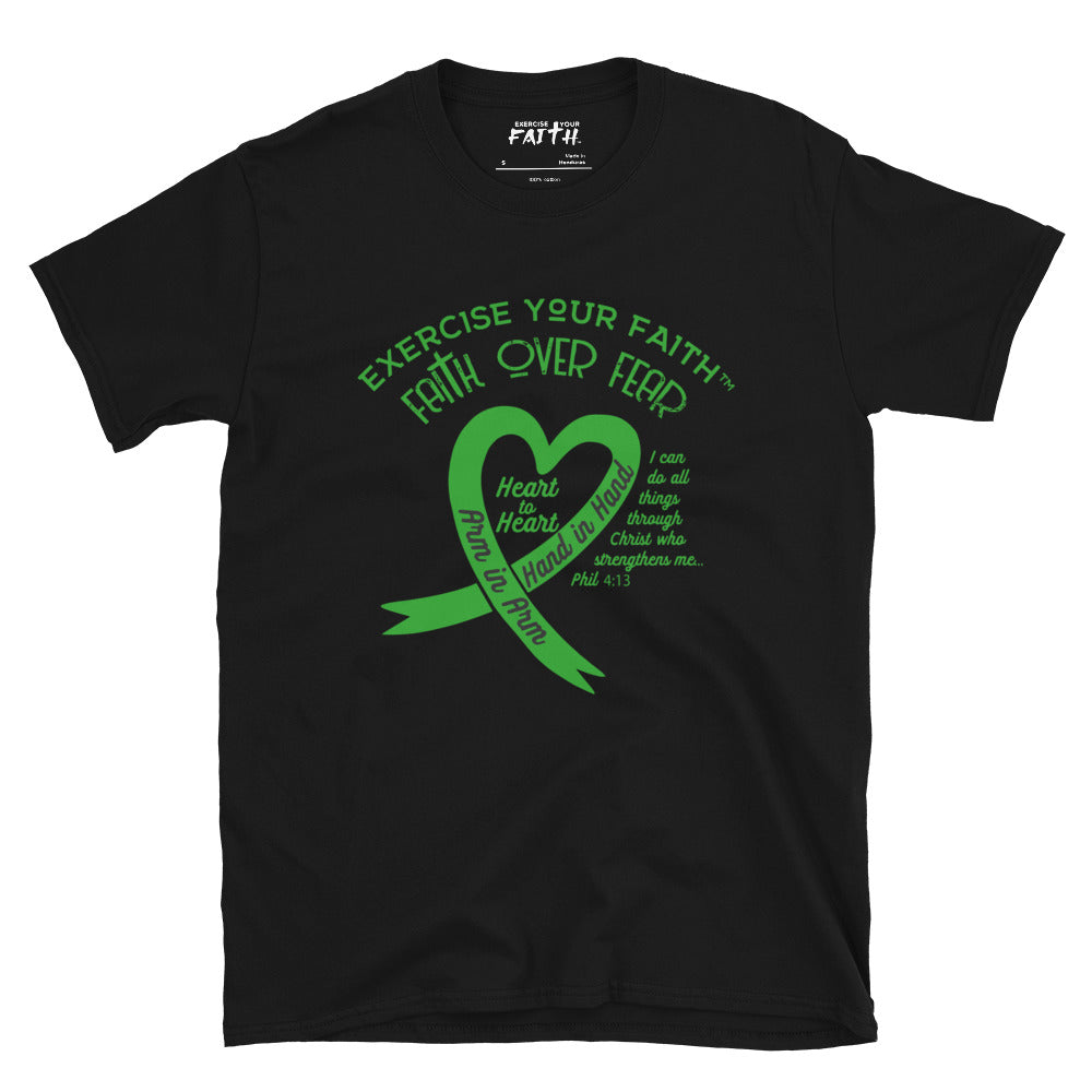 Exercise Your Faith Liver Cancer Ribbon Heart Black