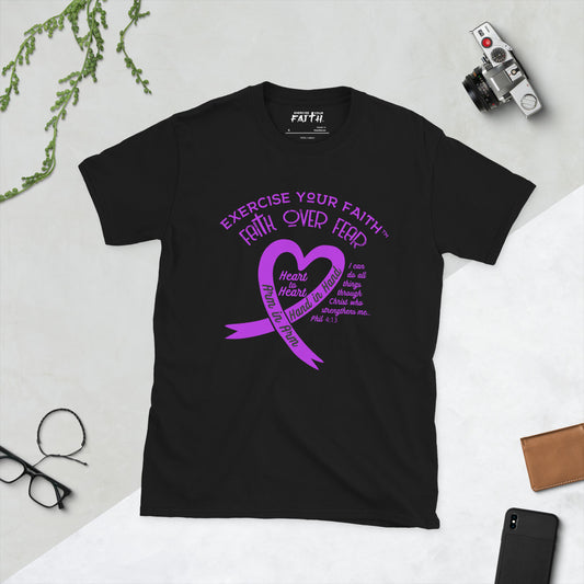 Exercise Your Faith Hodgkins Lymphoma Ribbon Heart Black