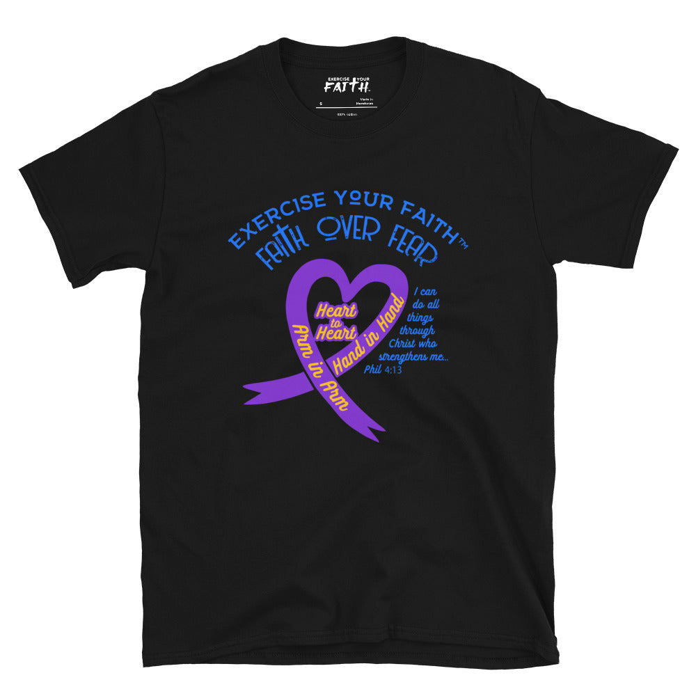 Exercise Your Faith Bladder Cancer Ribbon Heart Black