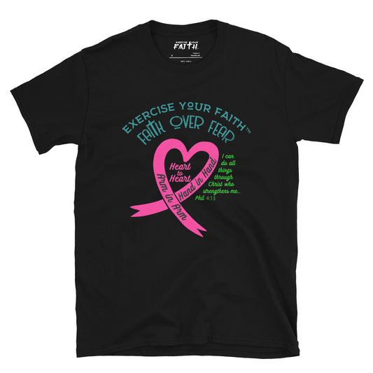Exercise Your Faith Metastatic Breast Cancer Ribbon Heart Black