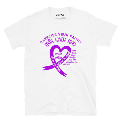 Exercise Your Faith Hodgkins Lymphoma Ribbon Heart White