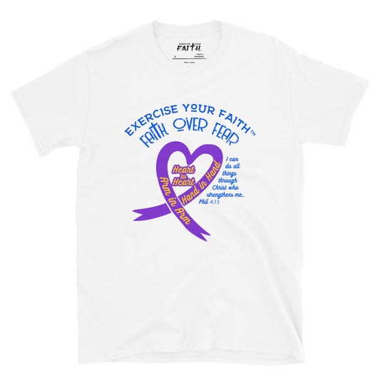 Exercise Your Faith Bladder Cancer Ribbon Heart White