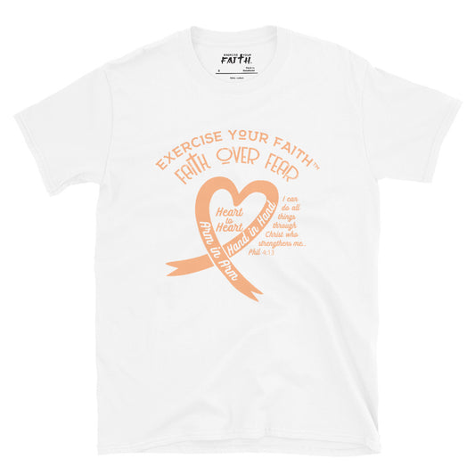 Exercise Your Faith Uterine Cancer Ribbon Heart White