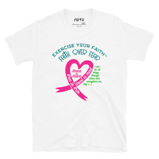 Exercise Your Faith Metastatic Breast Cancer Ribbon Heart White