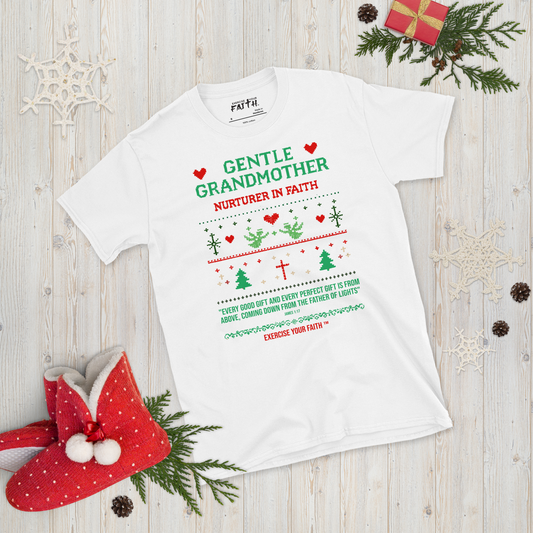 EYF Christmas family blessing t-shirt for grandmother, Christian women’s holiday gift for grandma